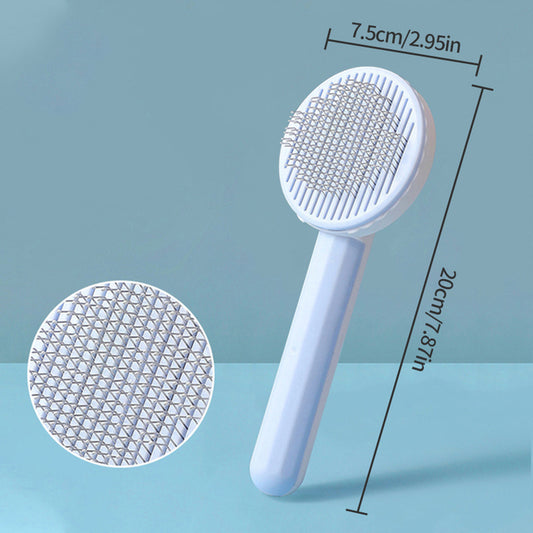 Self-Cleaning Pet Grooming Slicker Brush for Cats & Dogs
